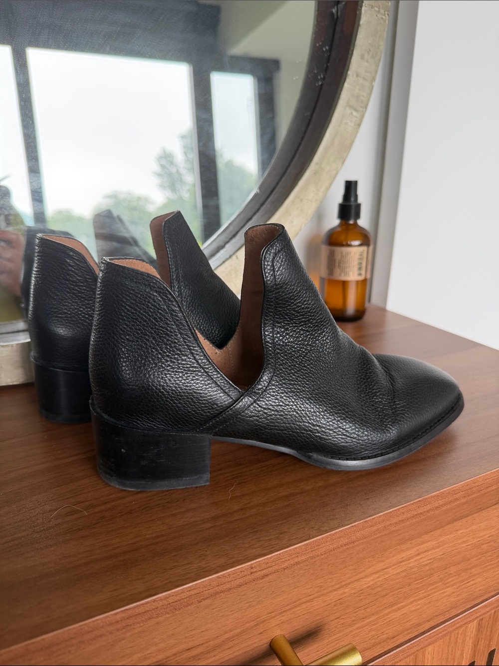 Seychelles Black Leather Slip-On Loafer